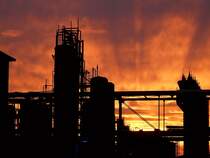 Zeche Zollverein in Essen im Sonnenuntergang. 16. Nov. 2010