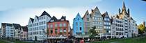 Panoramabild (3 Einzelaufnahmen) von der Altstadt/Rheinpromenade in Kln - 10.10.2010