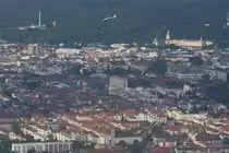 Die F�cherstadt Karlsruhe mit dem ber�hmten Schloss aus der Luft (05.09.10)