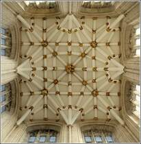 Die Decke des Vierungsturms des Minster von York. Scan eines Dias aus dem Jahr 1996.