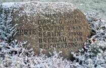 Kilometerstein, im Lehrte. Foto vom 28.11.10.