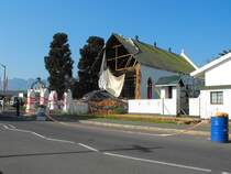 Die Methodistenkirche mit Baujahr 1870 ist anfangs Juni 2010 teilweise eingestuerzt. Somerset West, 17.06.2010
