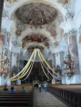 Ottobeuren im Unterallg�u, �ppige sp�tbarocke Innenausstattung in der Basilika, Aug.2010