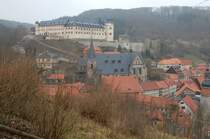 Aussicht auf das Schloss und die Kirche von Stolberg, dem Geburtsort von Thomas Mntzer. 20.02.2007.