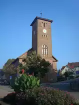 Sch�mberg im Nordschwarzwald, die Kirche des staatlich anerkannten Luftkurortes, Okt.2010