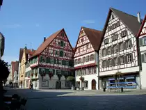 Riedlingen an der Donau in Oberschwaben, Fachwerkbauten am Marktplatz, erste urkundliche Erw�hnung des Ortes aus dem Jahr 835, Aug.2008