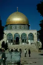 Der Felsendom auf dem Tempelberg in Jerusalem ist eines der gro�en islamischen Heiligt�mer. Dezember 1984