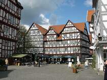 Melsungen an der Fulda, sehenswertes Fachwerk in der Altstadt, Mai 2005