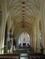 Herrenberg, der Innenraum der Stiftskirche, 1971-82 erfolgte eine Rekonstruktion der sp�tgotischen Raumfassung aus dem 15.Jahrhundert, Okt.2010