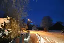 Marktstra�e mit in Hintergrund der Wasserturm am 21.12.2010.