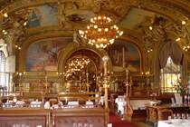 Eine wahre Augenweide sind die Speisesle des Train Bleu, mit Holzverkleidungen, Lederbnken und Mbeln. Besonders ins Auge fallen die pompsen Wand- und Deckengemlde (18.07.2009)