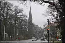 Waldersee Stra�e und  in Hintergrund die Markuskirche, (N�hste Lister Platz)  in Hannover. Foto vom 23.01.2011.