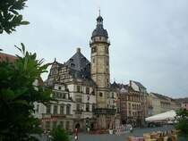 Altenburg, ber 1000-jhrige Stadt in Thringen, das Rathaus am Hauptmarkt, erbaut 1562-64 im Renaissancestil, Juni 2010