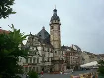 Altenburg, �ber 1000-j�hrige Stadt in Th�ringen, das Rathaus am Hauptmarkt, erbaut 1562-64 im Renaissancestil, Juni 2010