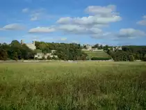 Dresden, die drei Elbschlsser von den Elbwiesen aus gesehen, Okt.2009