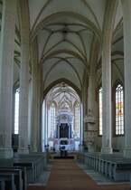 Torgau an der Elbe, Innenraum der Marienkirche, hier ist das Grabmal von Katherina von Bora, die Gattin Luthers, gestorben 1552, Juni 2010