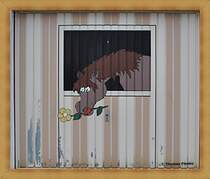 Garagentor mit Pferdemotiv, in Lehrte, fotogrfiert am 13.03.2011.