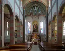 Lahr-Reichenbach, der Innenraum der kath.Kirche im neoromanischen Stil von 1846-48, Okt.2010 