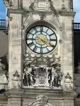 Detail vom Rathausturm Liberec (Reichenberg);  die zu sehende Jahreszahl 1892 ist die der geplanten jedoch nicht eingehaltenen Fertigstellung; 07.07.2007
