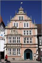 Das Leisthaus ist ein schnes Beispiel der Weserrenaissance. Gemeinsam  mit dem benachbarten Stiftsherrenhaus beherbergt es das Museum Hameln.  24.03.2011