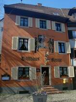 Staufen im Breisgau, historischer Gasthof  Krone , Schauplatz der Revolution von 1848, Mrz 2011 