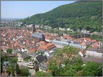 Blick auf die Heidelberger Altstadt und den Neckar vom Schlo aus. (11.05.2006) 
