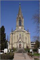 Die Stadtkirche von Bad Pyrmont steht oberhalb der Wandelhalle. 02.04.2011