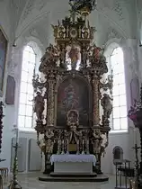 Buxheim in Bayern, Altar in der Klosterkirche des ehemaligen Kart�userklosters, April 2005
