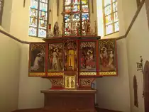Emmendingen, der Fl�gelaltar von 1473 in der kath.Pfarrkirche St.Bonifatius, wahrscheinlich vom schw�bischen Meister Friedrich Herlin, April 2011