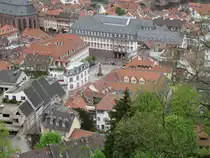 Blick vom Schlo� auf die Heidelberger Altstadt mit Kornmarkt und Rathaus. (Foto: 15.04.2011)