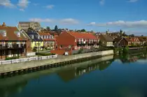 Arundel, Fluss Arun und Altstadt, Grafschaft West Sussex (02.10.2009)