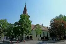 Bad Krozingen, die katholische St.Alban-Kirche, 1144 erstmals erwhnt, Bernhard von Clairvaux predigte hier, jetziger Bau wurde 1726 eingeweiht, April 2011