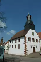 Hornbach in der S�dwest-Pfalz, das Rathaus, 1576 als Markthalle erbaut, von 1631-1931 als Kirche genutzt, seit 1948 Rathaus, April 2011