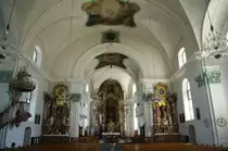 N�fels, St. Fridolin Kirche und Hilarius, erbaut 1778 bis 1781 von 
Jakob Singer, Kanton Glarus (03.07.2011)