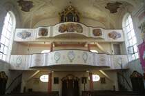 Deubach, St. Martin Kirche, Orgelempore, Landkreis Gnzburg (07.07.2011)