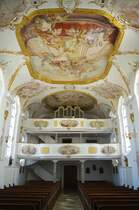 Groktz, Kirche St. Peter und Paul, Orgelempore, Landkreis Gnzburg 
(07.07.2011)