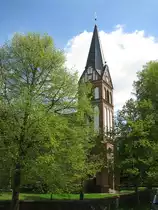 Kirche zu Leusso (LWL) an der Stra�e L 4 von G�hlen nach -Leussow, 05.05.2010