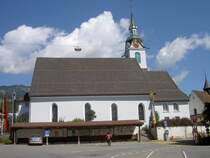 Steinen, gotische Kath. Pfarrkirche St. Jakob, barocke Umgestaltung 
von 1660 bis 1670, Kanton Schwyz (09.08.2010)