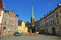 Gehringswalde, Marktplatz und ev. Kirche, Erzgebirgskreis (19.07.2011)