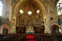 Altenburg, Brderkirche, erbaut von 1902 bis 1905 von Architekt 
Jrgen Krger, Innenausmalung von Otto Berg (18.07.2011)