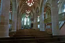 Balingen, das Innere der Stadtkirche, sie z�hlt zu den sch�nsten Hallenkirchen in S�ddeutschland, das Langhaus entstand 1512-1516, Juli 2011