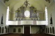 Bellamont, St. Blasius Kirche, Orgel von Orgelbaumeister Wiedmann 
Oberessendorf, Landkreis Biberach (11.08.2011)