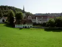 Magdenau, Zisterzienserinnenkloster, gegr�ndet 1244, Kloster neuerbaut um 1600, 
Klosterkirche erbaut 1953 von Karl Higi, Kanton Sankt Gallen (21.08.2011)