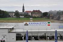 DRESDEN, 08.09.2010, gelungene Sprachschpfung fr ein italienisches Restaurantschiff auf der Elbe