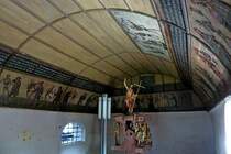 Bleibach im Elztal/Schwarzwald, der  Bleibacher Totentanz  in der Beinhauskapelle zhlt zu den besonderen Kulturdenkmalen der Region, 33 Bilder mit Spruchbndern, 1723 gemalt von Johann Winter aus Waldkirch, Aug.2011