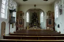 Merzhausen, der Innenraum der St.Gallus-Kirche, Aug.2011