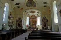 Endingen am Kaiserstuhl, der Innenraum der Stadtpfarrkirche, Aug.2011