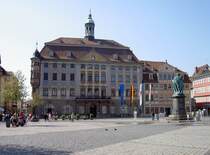 Coburg, Rathaus am Marktplatz, erbaut im 16. Jahrhundert (29.04.2007)