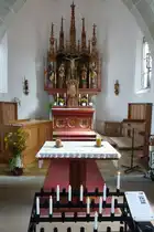 Nonnenhorn am Bodensee (Landkreis Lindau): Hochaltar in der kleinen St. Jakobuskapelle (August 2011)