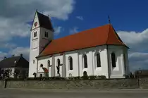 Niederrieden, gotische St. Georg Kirche, erbaut im 15. Jahrhundert, 
Landkreis Unterallg�u (16.04.2011)